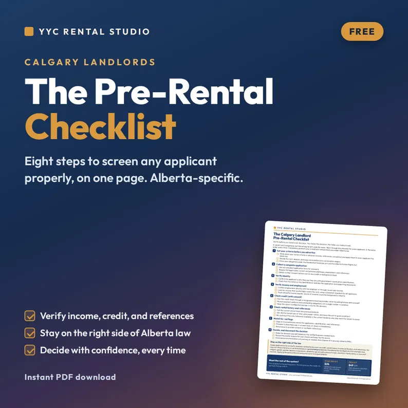 The Pre-Rental Checklist — eight steps to screen any applicant properly, Alberta-specific