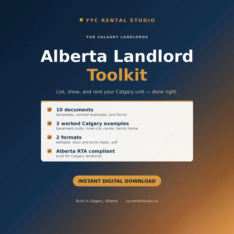 Alberta Landlord Toolkit — listing, showing, and renting documents for Calgary landlords
